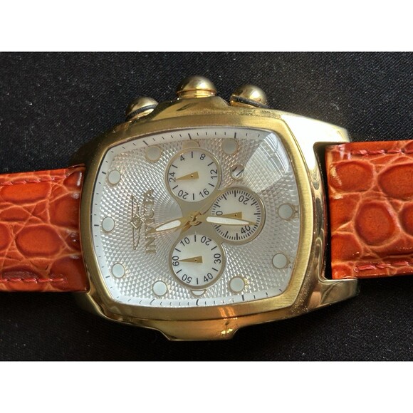 Invicta 14314 Limited Edition Watch 4 Leather Bands Box Papers Quartz Gold Tone main image 7